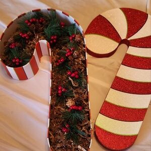 Red and White Candy Cane Holiday Decor
